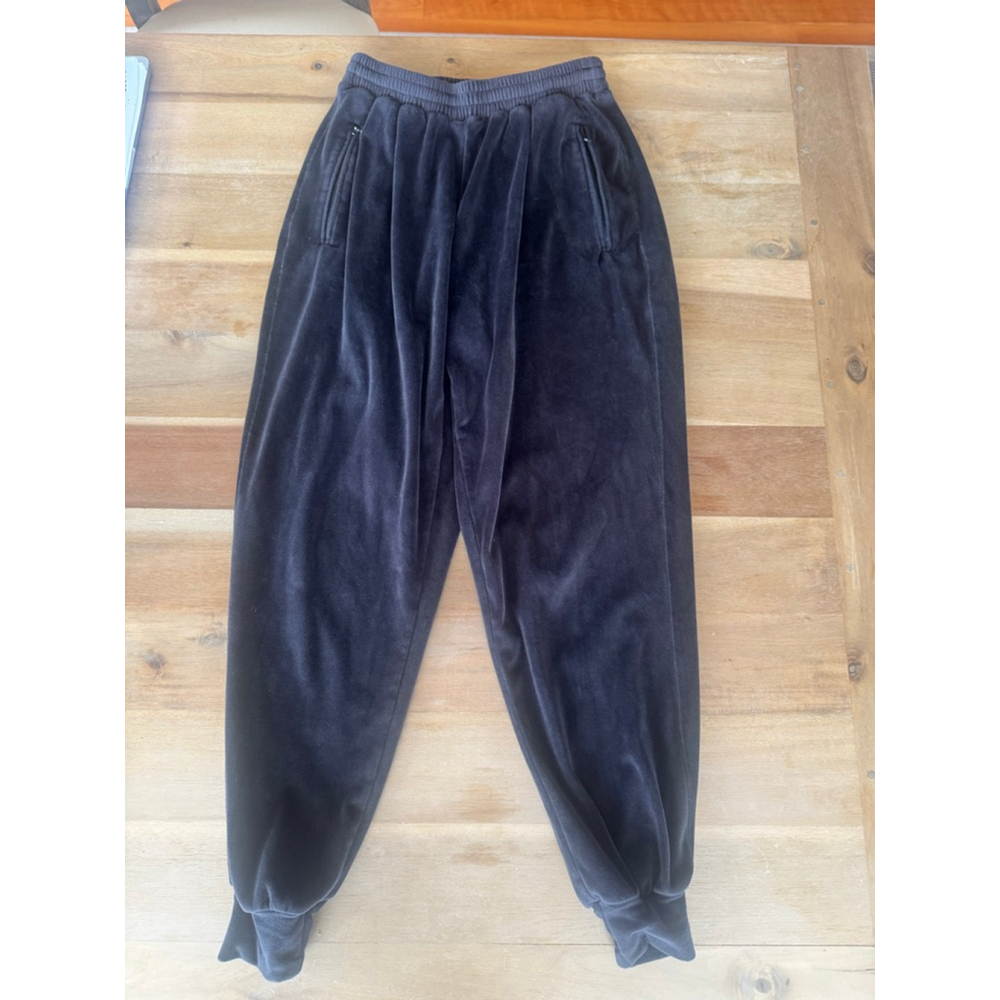 SKIMS Black Velour Track Pants Joggers Women's Medium
